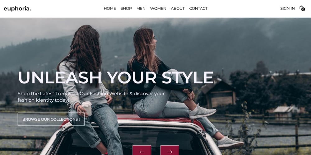 Streamline Your Online Store's Design with Tailwind Ecommerce Templates 14 Euphoria E-commerce