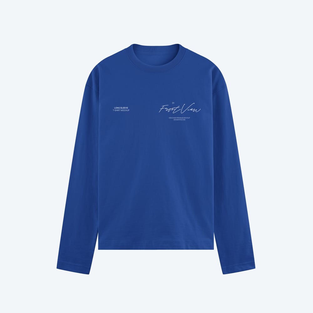 Free Long Sleeve T-Shirt Mockup PSD 1 Free Long Sleeve T-Shirt Mockup PSD