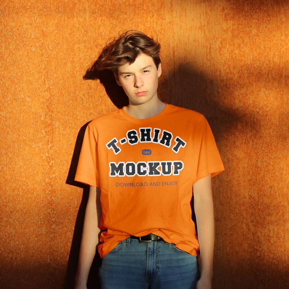 Free Modern Cotton T-Shirt Mockup PSD 1 Free Modern Cotton T-Shirt Mockup PSD