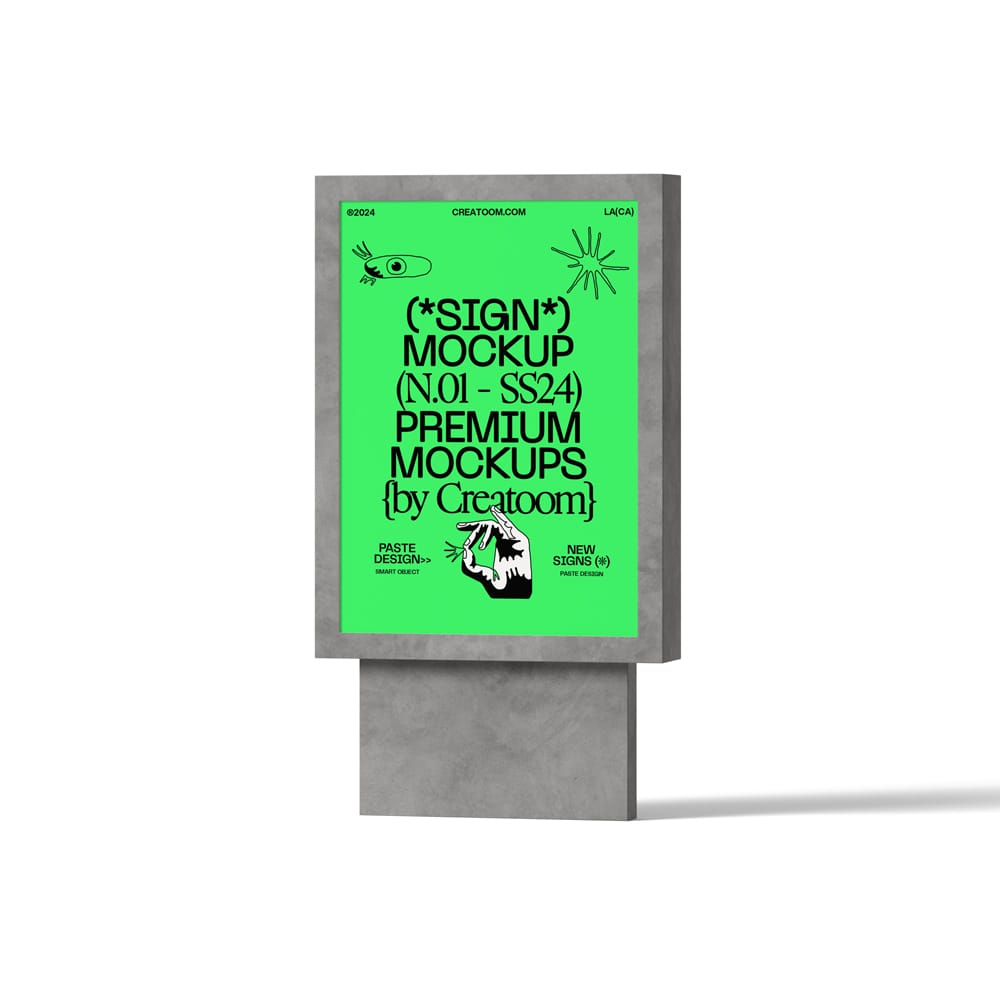 Free Signboard Display Poster Mockups PSD 1 Free Signboard Display Poster Mockups PSD