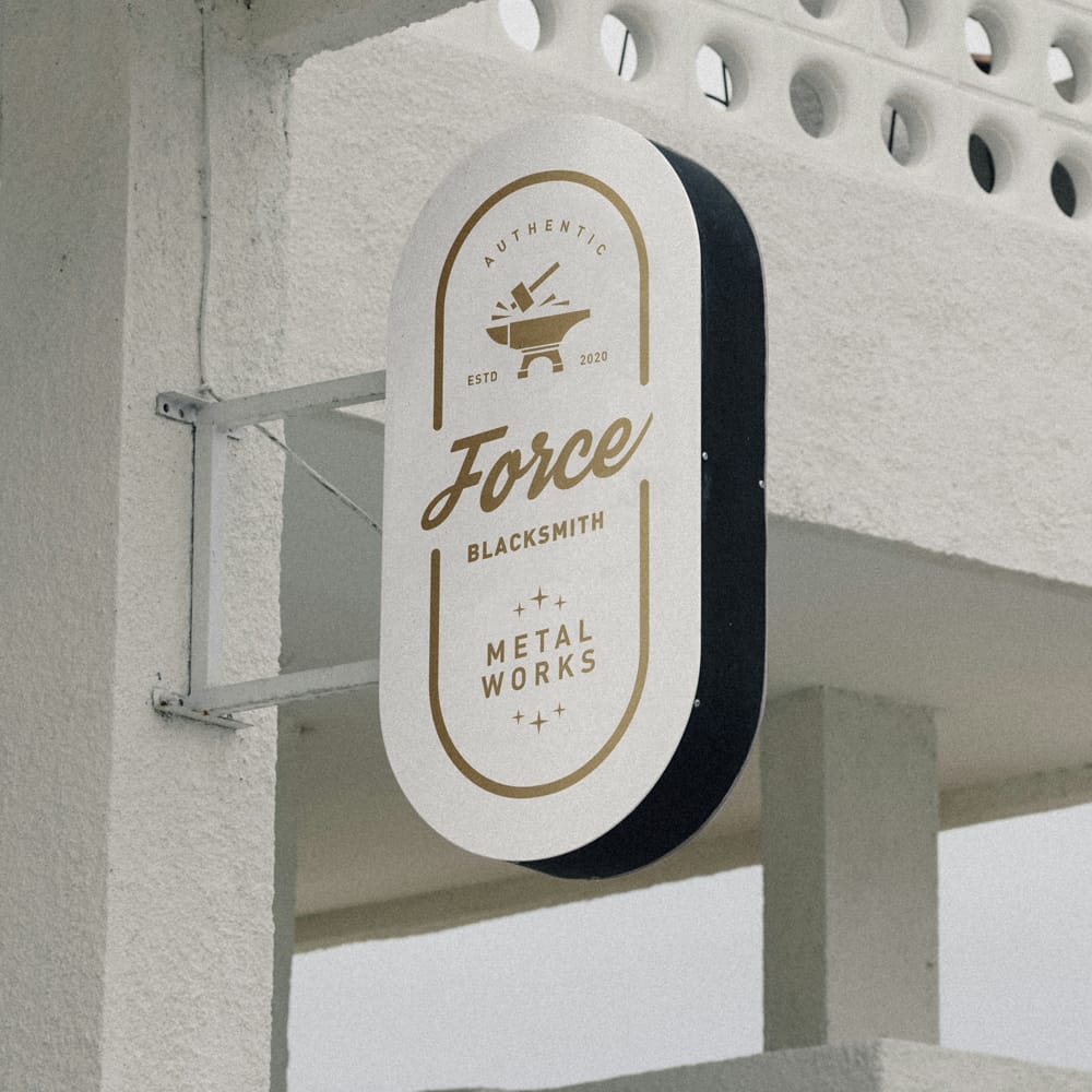 Free Stadium Shape Wall Mounted Shop Signboard Mockup PSD 1 Free Stadium Shape Wall Mounted Shop Signboard Mockup PSD