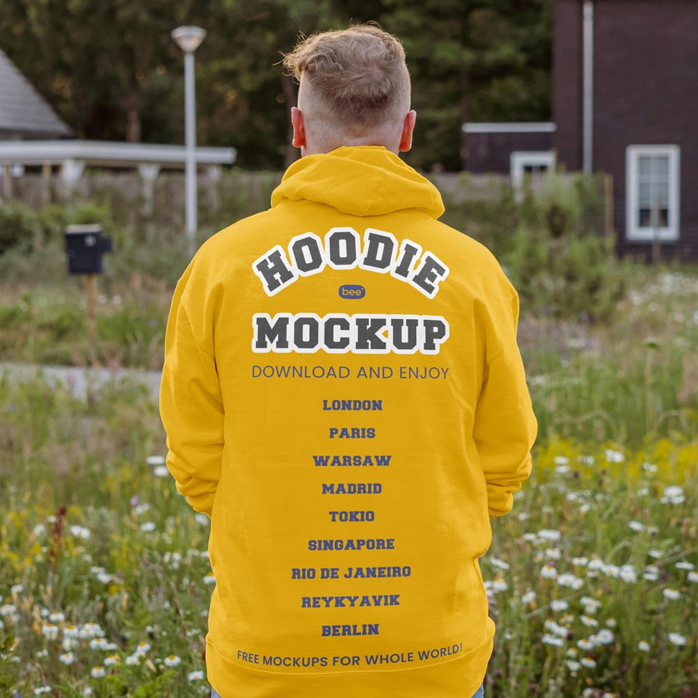 Free Back Oversize Hoodie Mockup PSD 1 Free Back Oversize Hoodie Mockup PSD