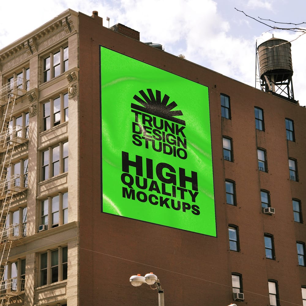 Free Banner on Building Mockup PSD 1 Free Banner on Building Mockup PSD