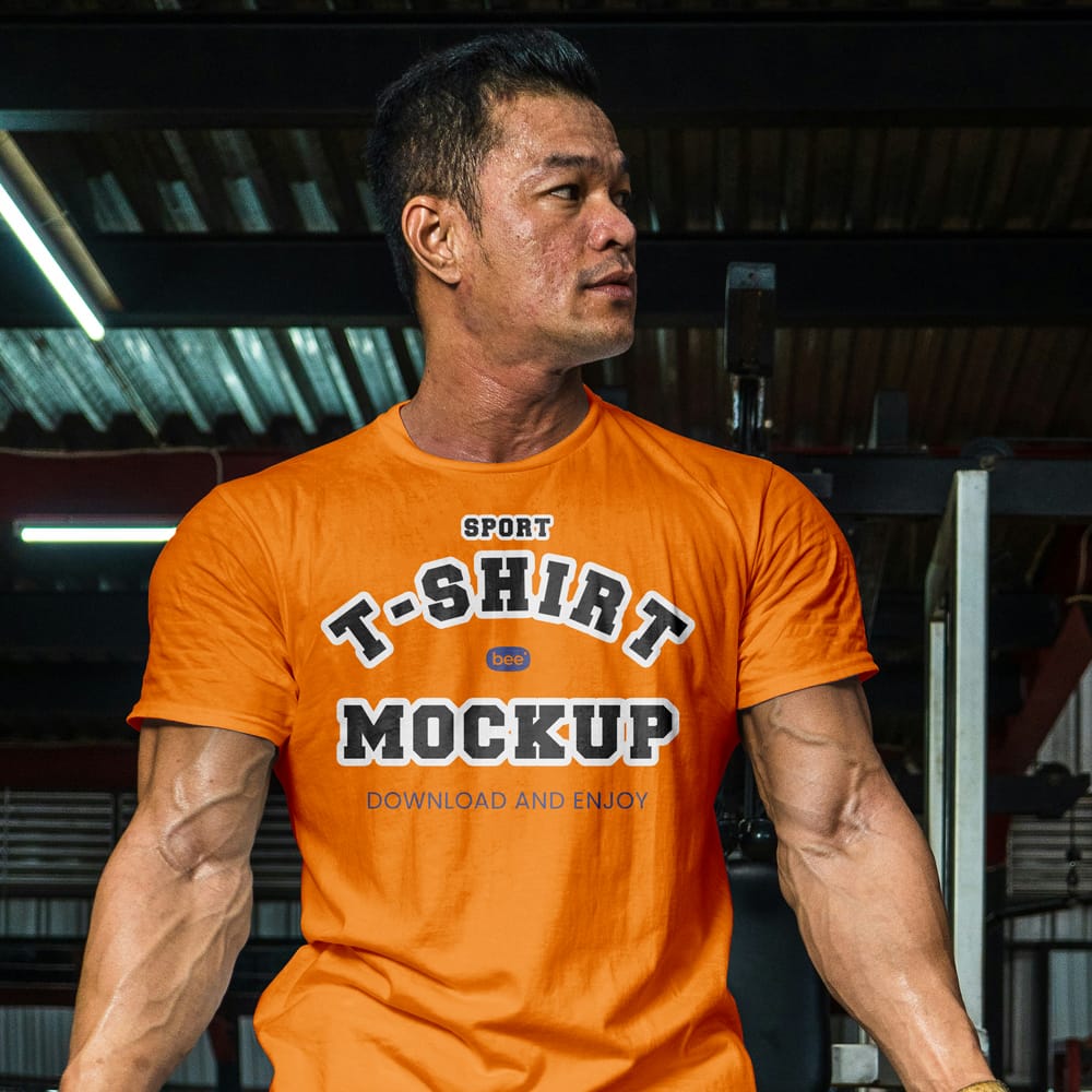 Free Sport Technical T-Shirt Mockup PSD 1 Free Sport Technical T-Shirt Mockup PSD