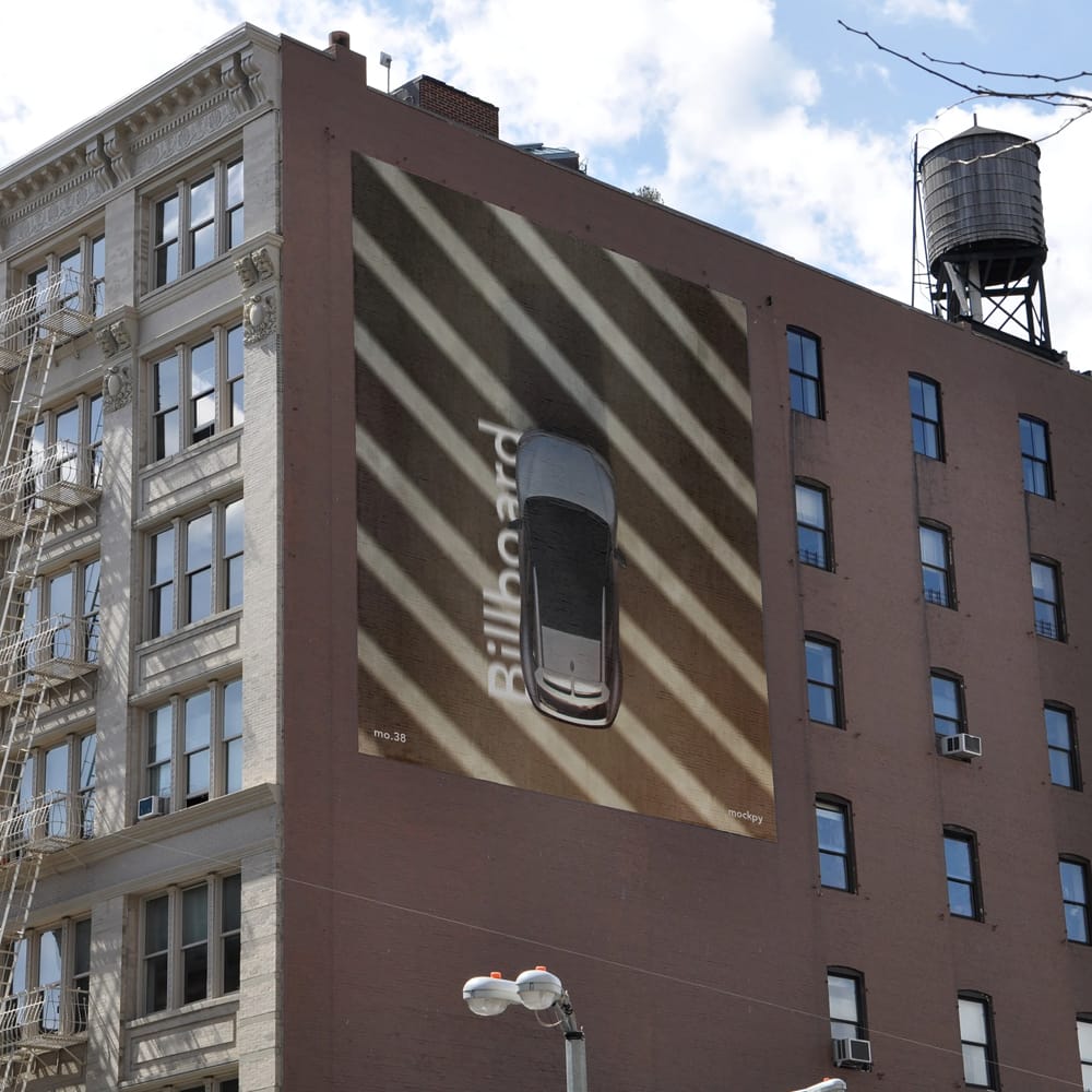 Free Billboard On The Building Mockup PSD 1 Free Billboard On The Building Mockup PSD