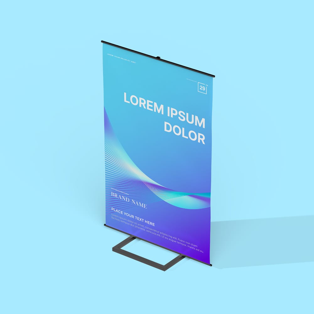 Free Vertical Banner Mockup PSD 1 Free Vertical Banner Mockup PSD