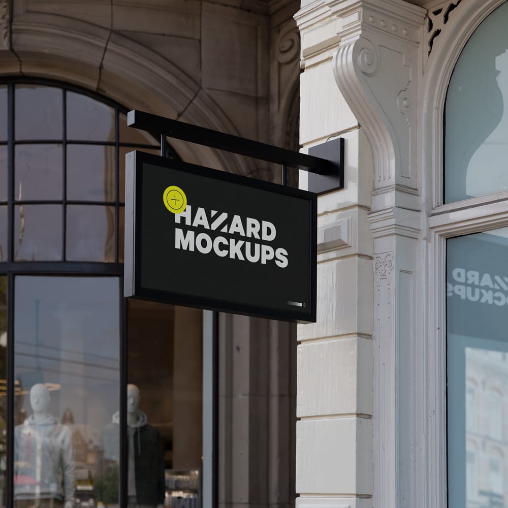 Free Retail Store Sign Mockup PSD 1 Free Retail Store Sign Mockup PSD