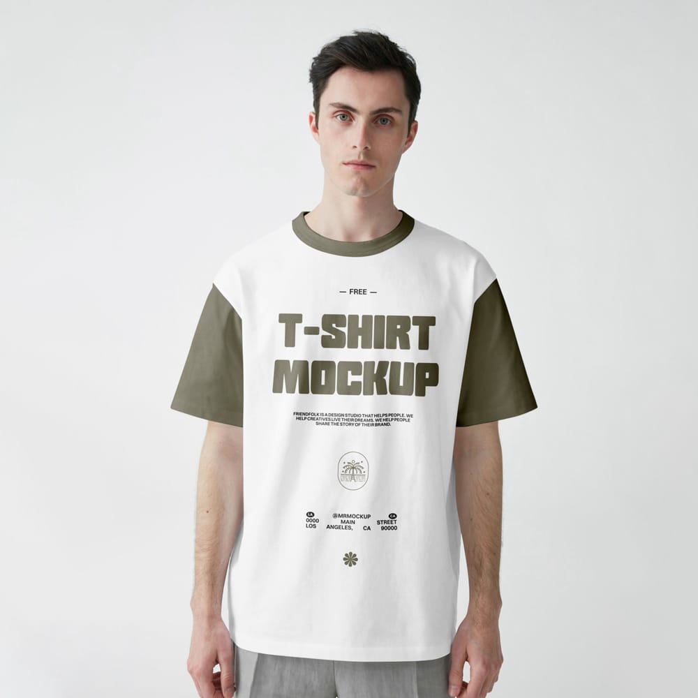 Free Front View T-Shirt Mockup PSD 1 Free Front View T-Shirt Mockup PSD