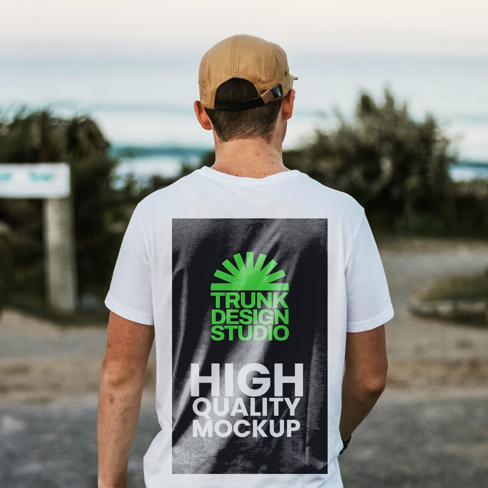 Free Men Oversized T shirt Mockup Back Design PSD 1 Free Men Oversized Tshirt Back Design PSD