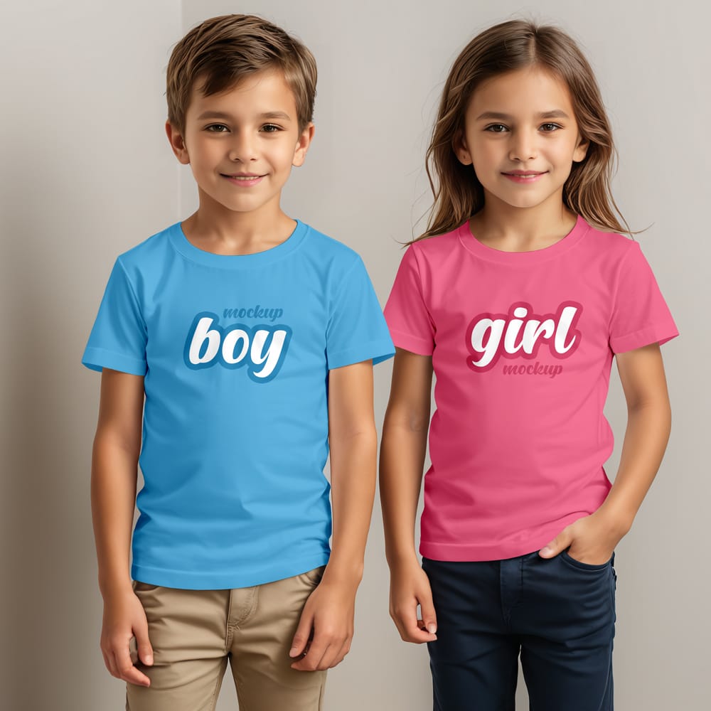 Free Kids T-Shirt Mockup Template PSD 1 Free Kids T-Shirt Mockup Template PSD