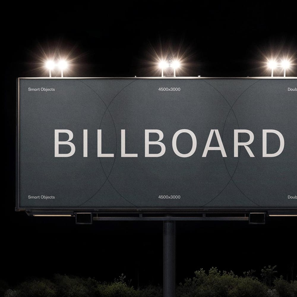 Free Nighttime Billboard Mockup PSD 1 Free Nighttime Billboard Mockup PSD