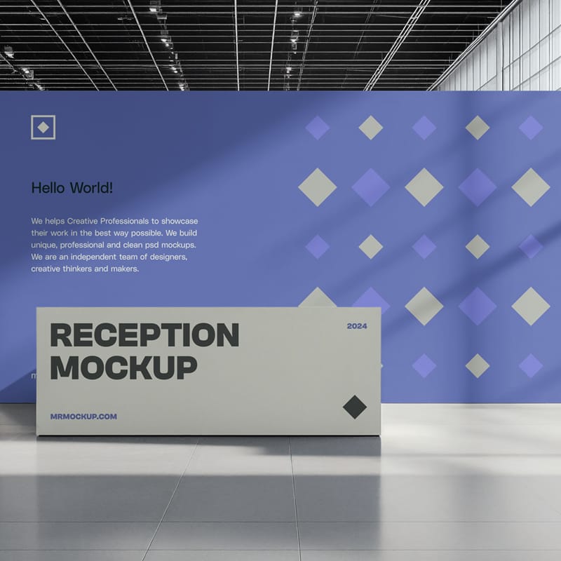 Free Reception In The Modern Building Mockup Psd