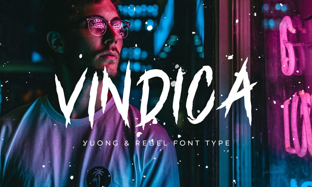 20+ Top Heavy Metal Fonts: Free & Paid Options for Bands, Logos & More 6 Vindica Rebel Brush Font