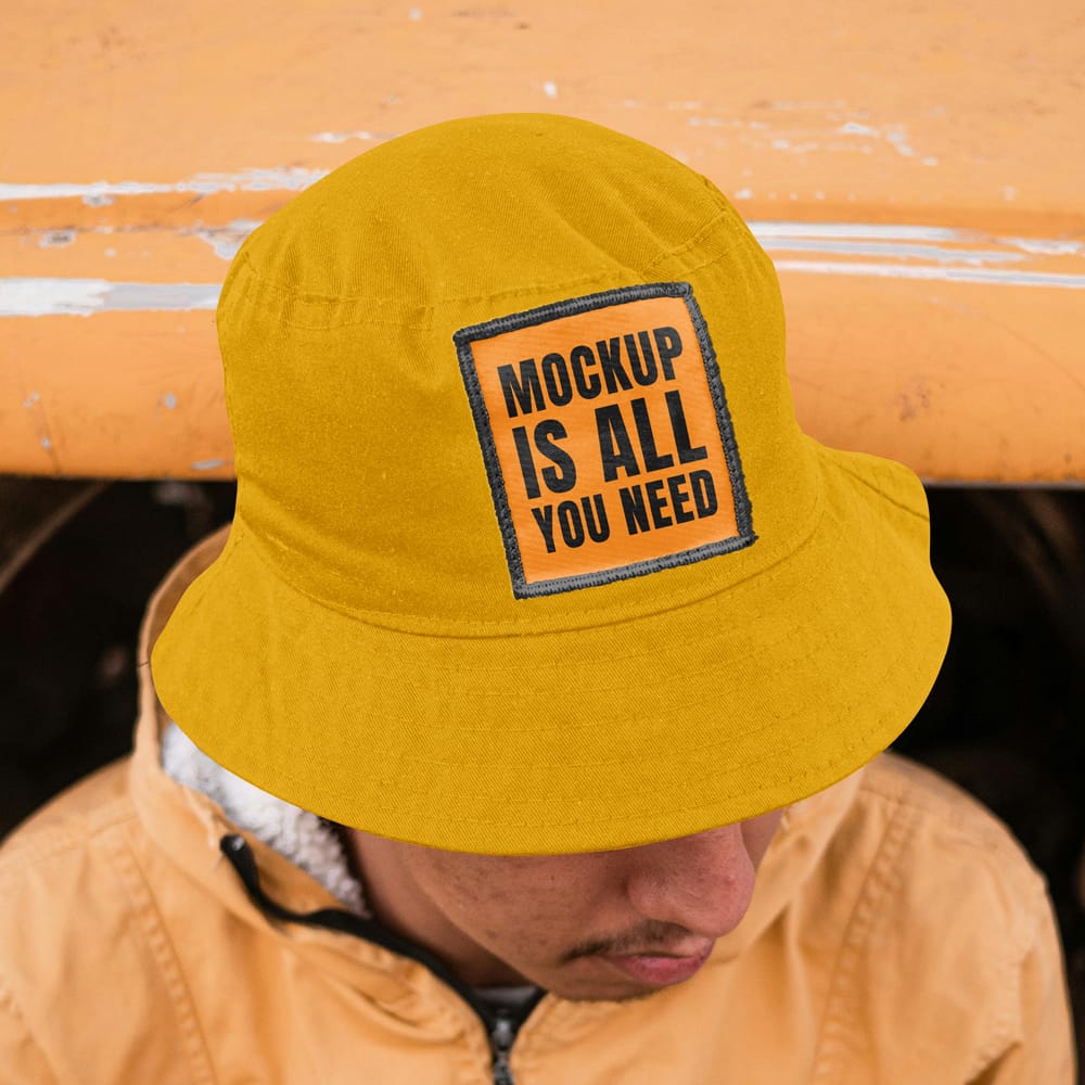 Free Bucket Hat Label Mockup PSD 1 Free Bucket Hat Label Mockup PSD