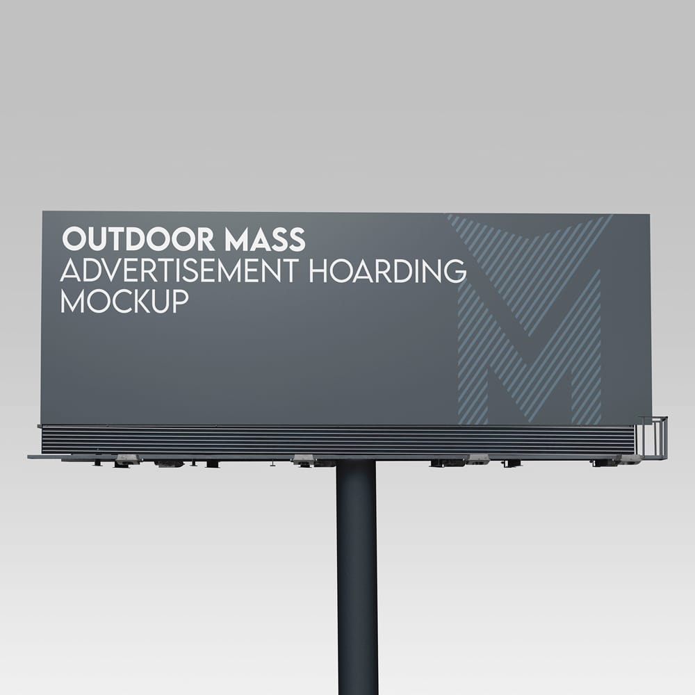 Free Outdoor Mass Advertisement Hoarding Mockup PSD 1 Free Outdoor Mass Advertisement Hoarding PSD