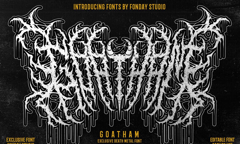 20+ Top Heavy Metal Fonts: Free & Paid Options for Bands, Logos & More 19 Goatham Death Metal Font