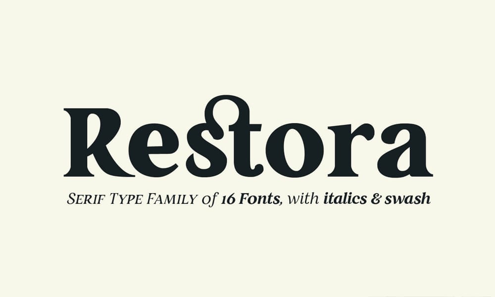 Free Serif Fonts for Commercial Use – Perfect for Designers! 14 Restora Serif Font