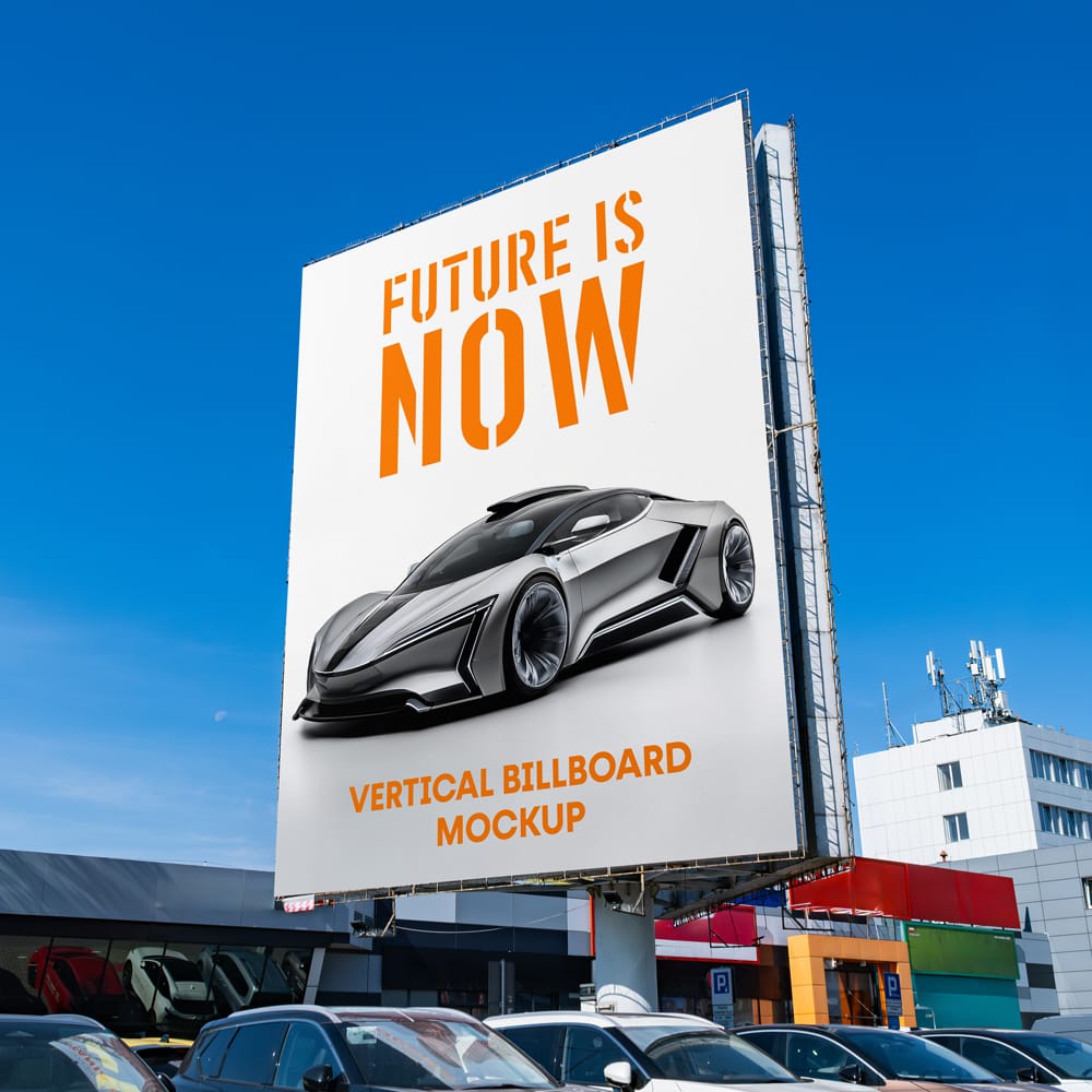Free Big Vertical Billboard Mockup PSD 1 Free Big Vertical Billboard Mockup PSD