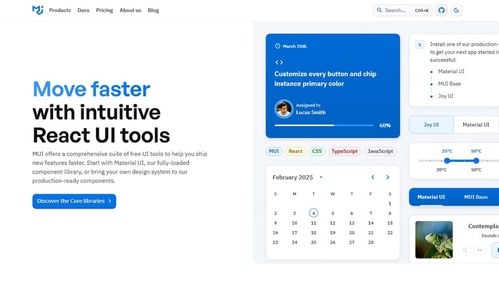Top CSS Frameworks for React: Build Stunning UIs in 2025 1 Material UI