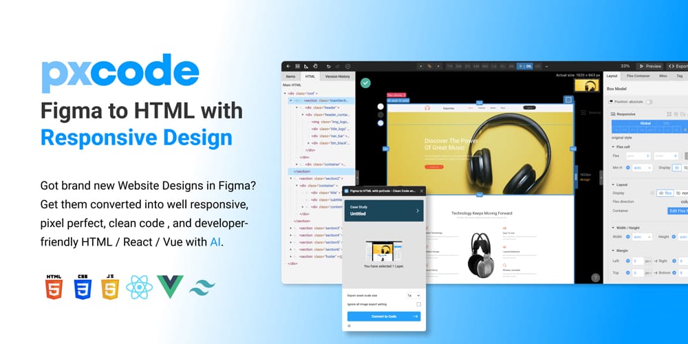 Top Figma CSS Export Plugins: Turn Designs into Code Fast! 14 pxCode