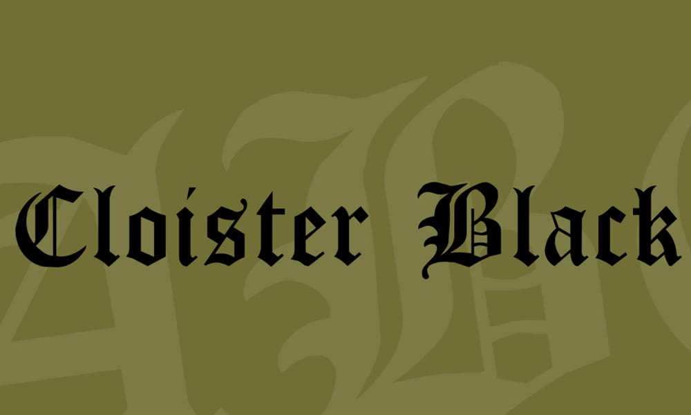 Free Gothic Blackletter Fonts for Designers 27 Cloister Black Font