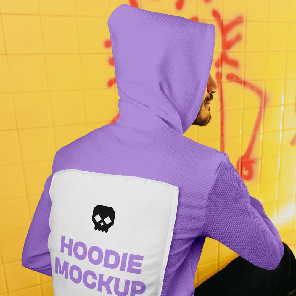Free Back View Hoodie Mockup PSD 1 Free Back View Hoodie Mockup PSD
