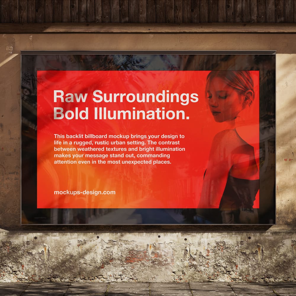 Free Backlit Urban Billboard Mockup PSD 1 Free Backlit Urban Billboard Mockup PSD