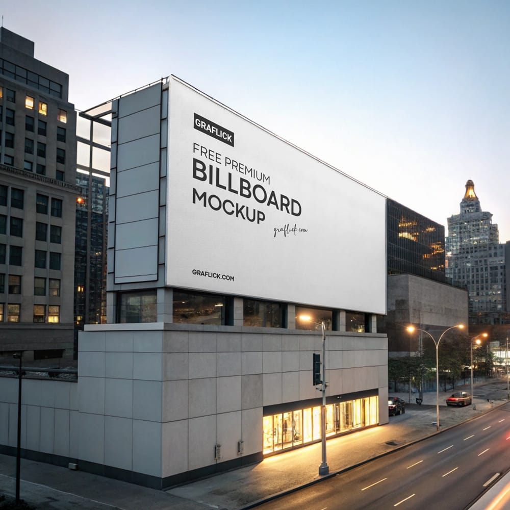 Free Building Fascia Billboard Mockup PSD 1 Free Building Fascia Billboard Mockup PSD