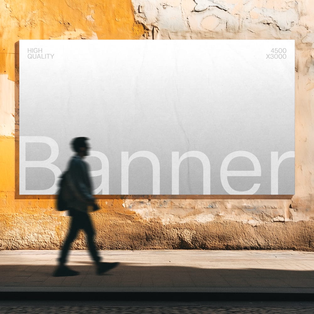 Free Daylight Outdoor Banner Mockup PSD 1 Free Daylight Outdoor Banner Mockup PSD