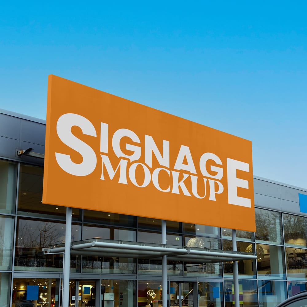 Free Huge Signage on Store Mockup PSD 1 Free Huge Signage on Store Mockup PSD