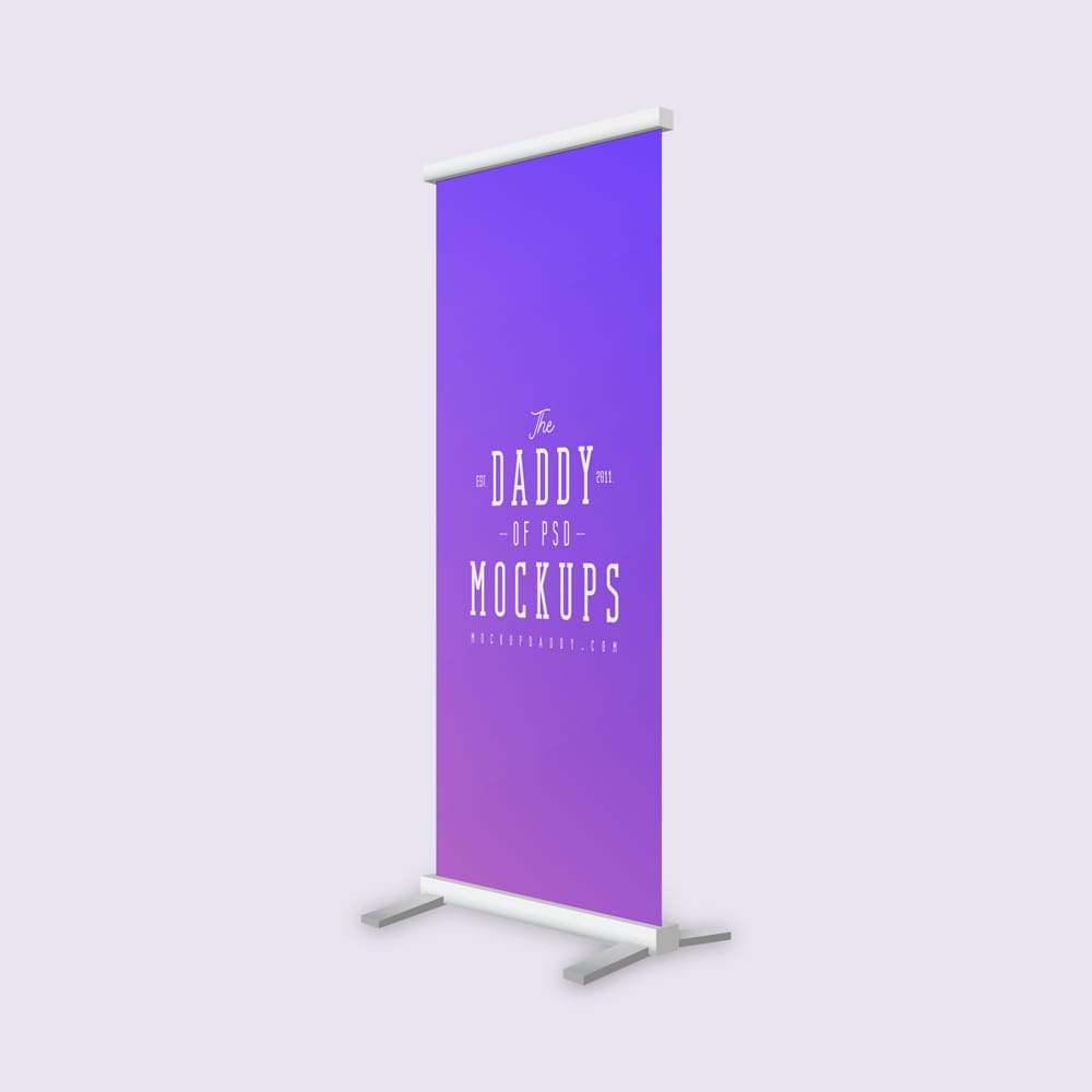 Free Roll Up Banner Stand Mockup PSD 1 Free Roll Up Banner Stand Mockup PSD