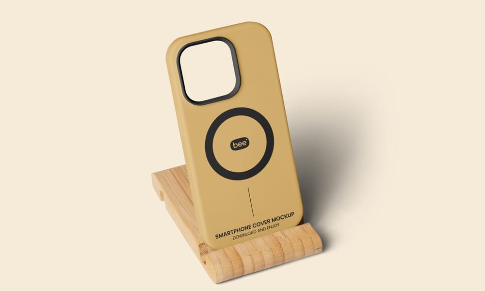 Top iPhone Case Mockups: Free PSD Templates for Designers! 26 Free iPhone Case in Stand Mockup PSD