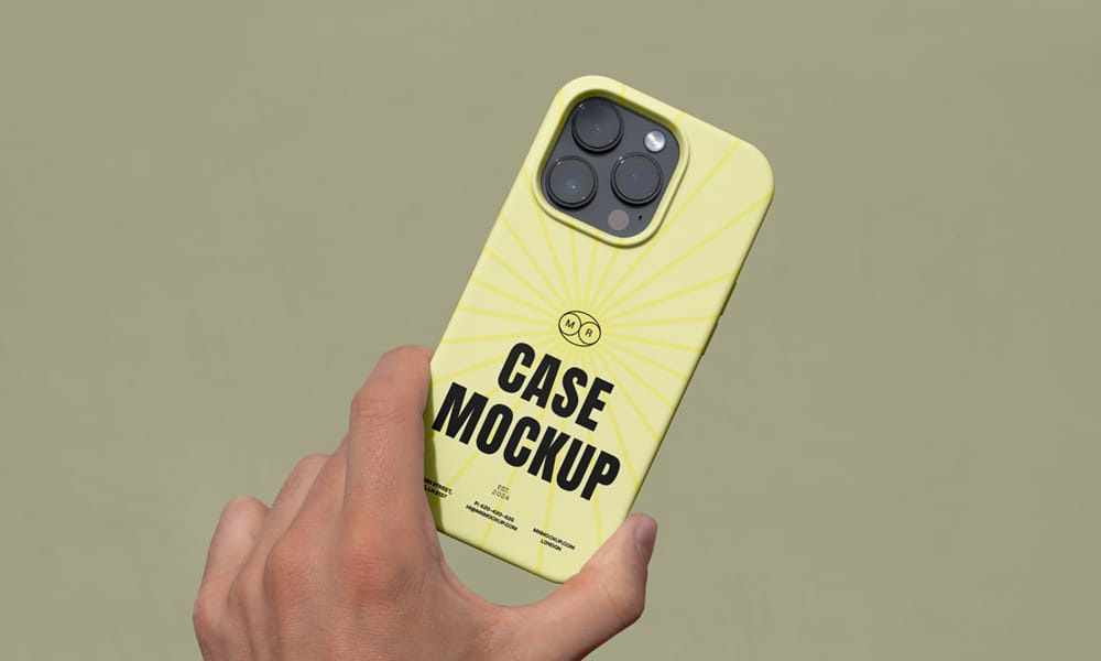 Top iPhone Case Mockups: Free PSD Templates for Designers! 37 Free iPhone Pro Case in Hand Mockup PSD