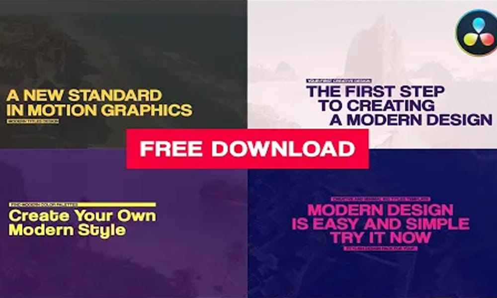 Free DaVinci Resolve Title Templates for Stunning Videos 25 Titles Template For DaVinci Resolve