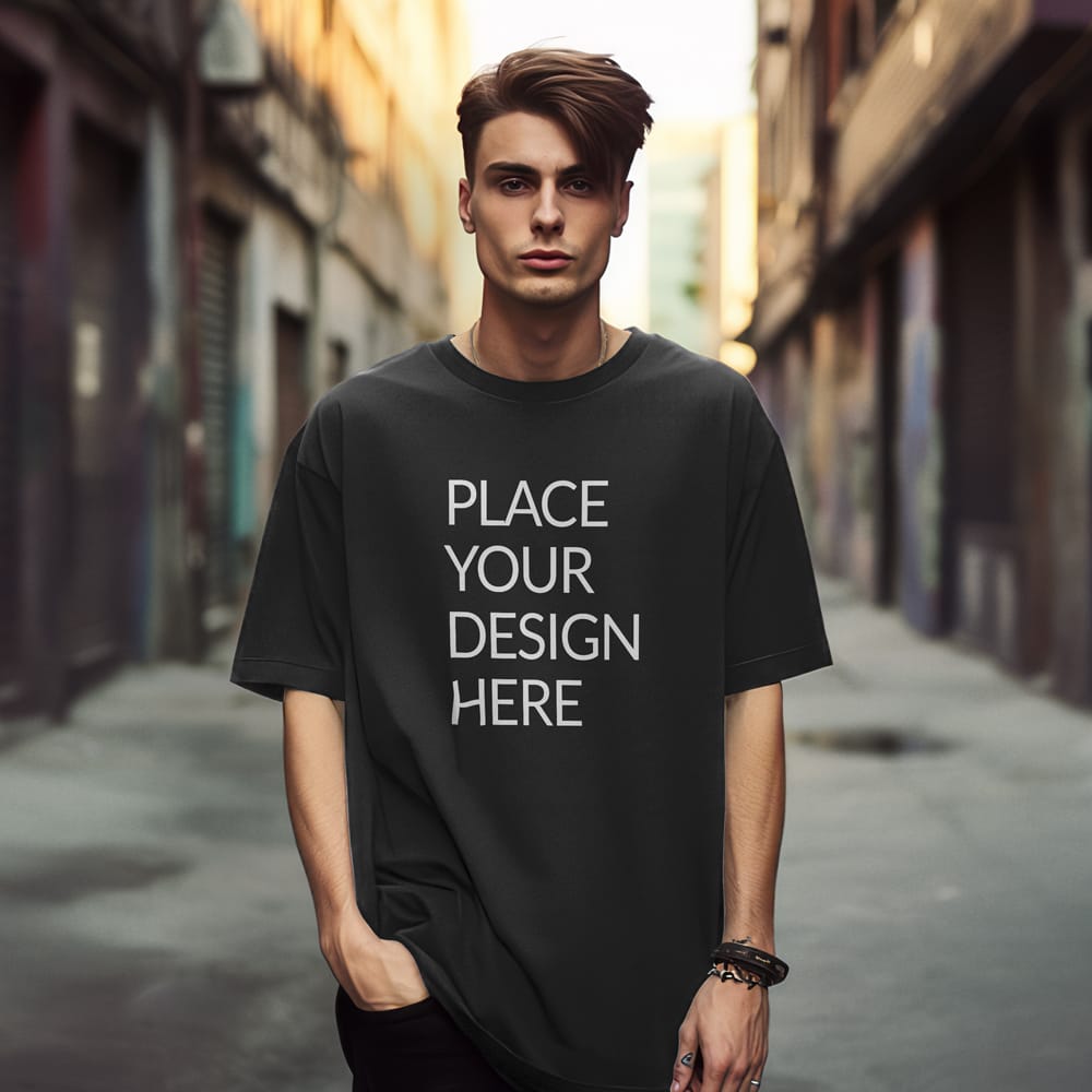 Free Casual Oversized T-shirt Mockup PSD 1 Free Casual Oversized T-shirt Mockup PSD