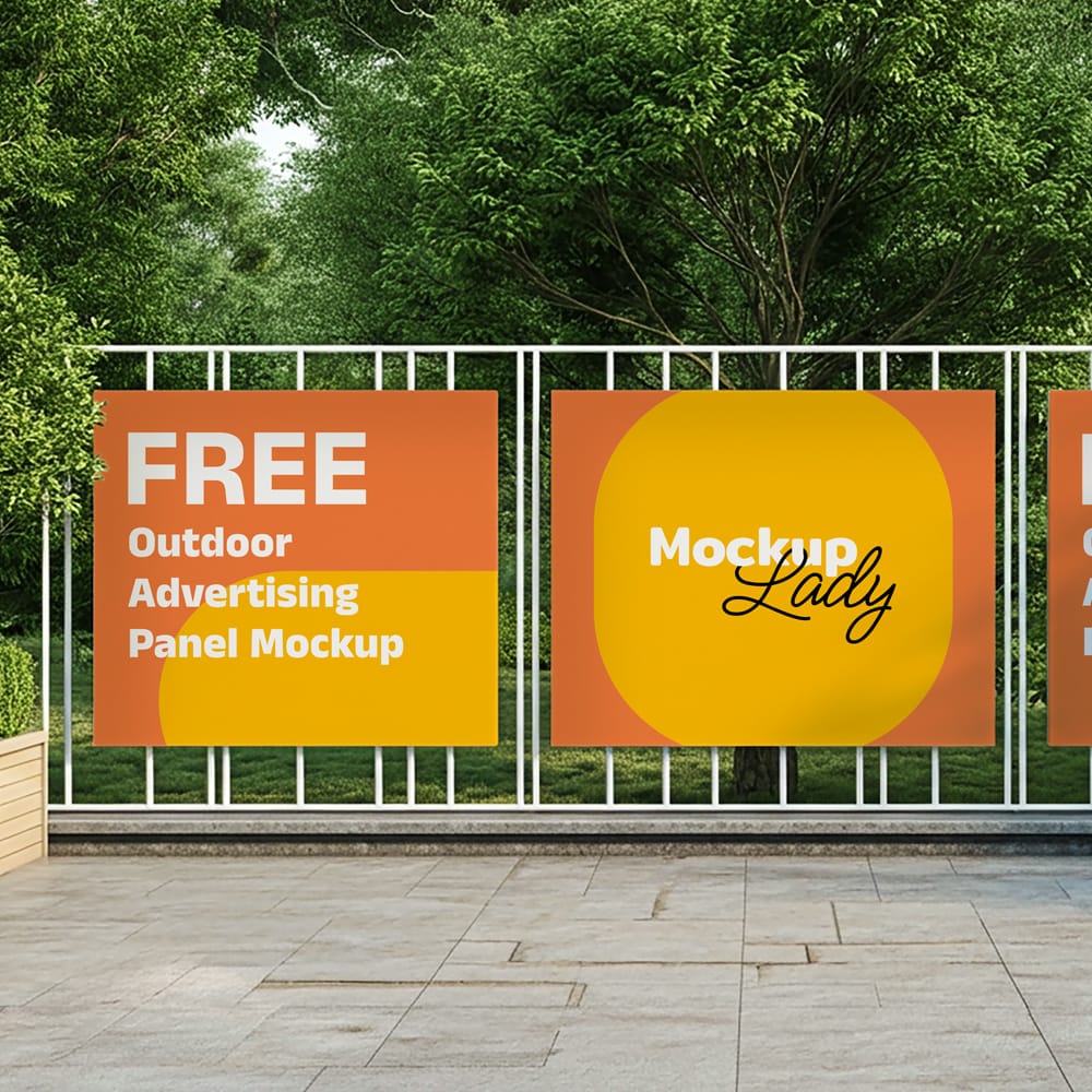 Free Outdoor Advertising Panel Mockup PSD 1 Free Outdoor Advertising Panel Mockup PSD