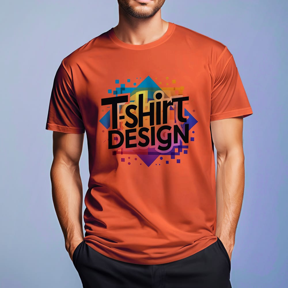 Free Standing Men T-shirt Mockup PSD 1 Free Standing Men T-shirt Mockup PSD