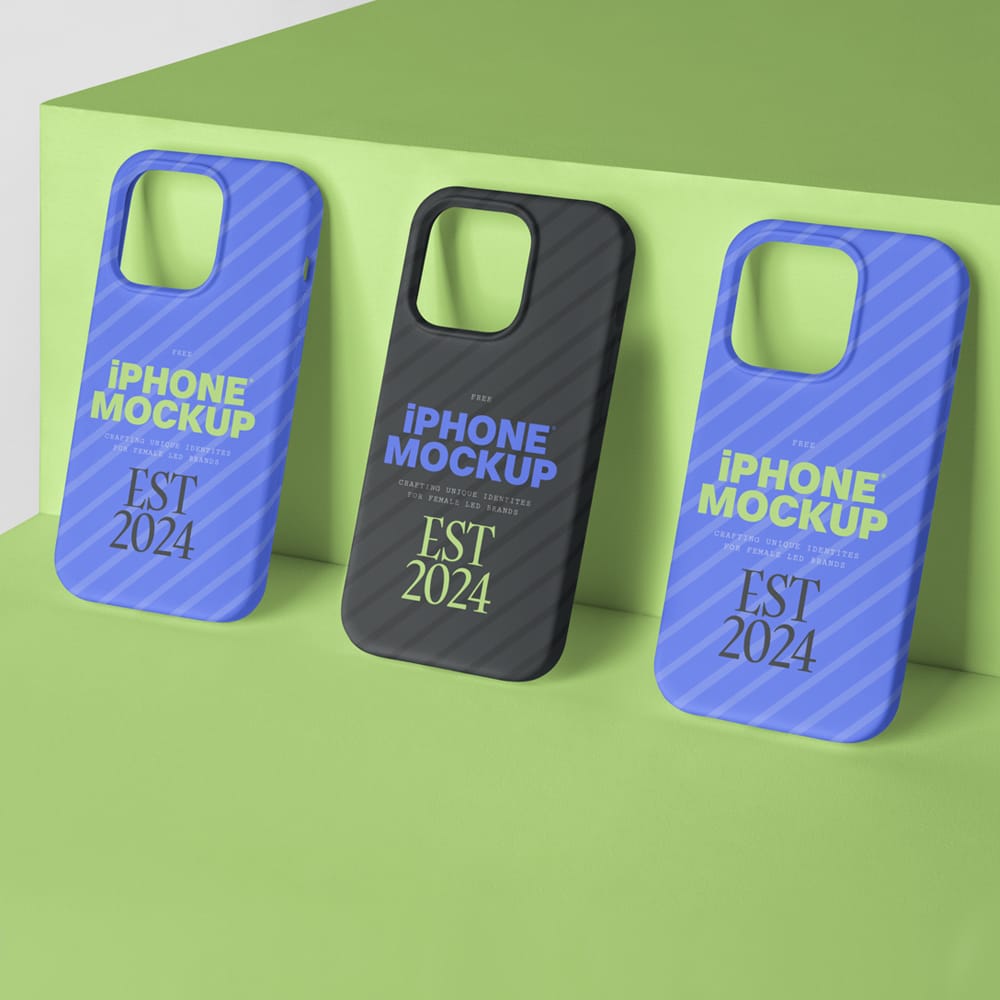Free Three iPhone Cases Mockup PSD 1 Free Three iPhone Cases Mockup PSD
