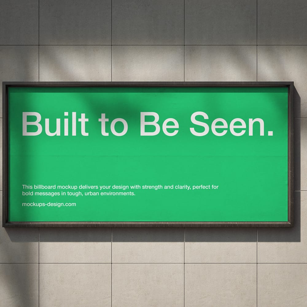 Free Tiled Wall Billboard Mockup PSD 1 Free Tiled Wall Billboard Mockup PSD