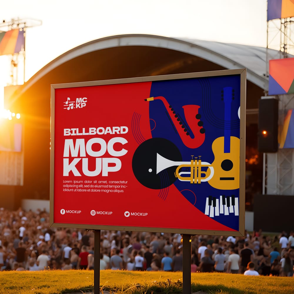 Free Billboard Music Concert Mockup PSD 1 Free Billboard Music Concert Mockup PSD