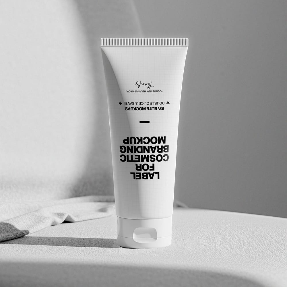 Free Cosmetic Label Mockup for Skincare Branding PSD 1 Free Cosmetic Label Mockup for Skincare Branding PSD