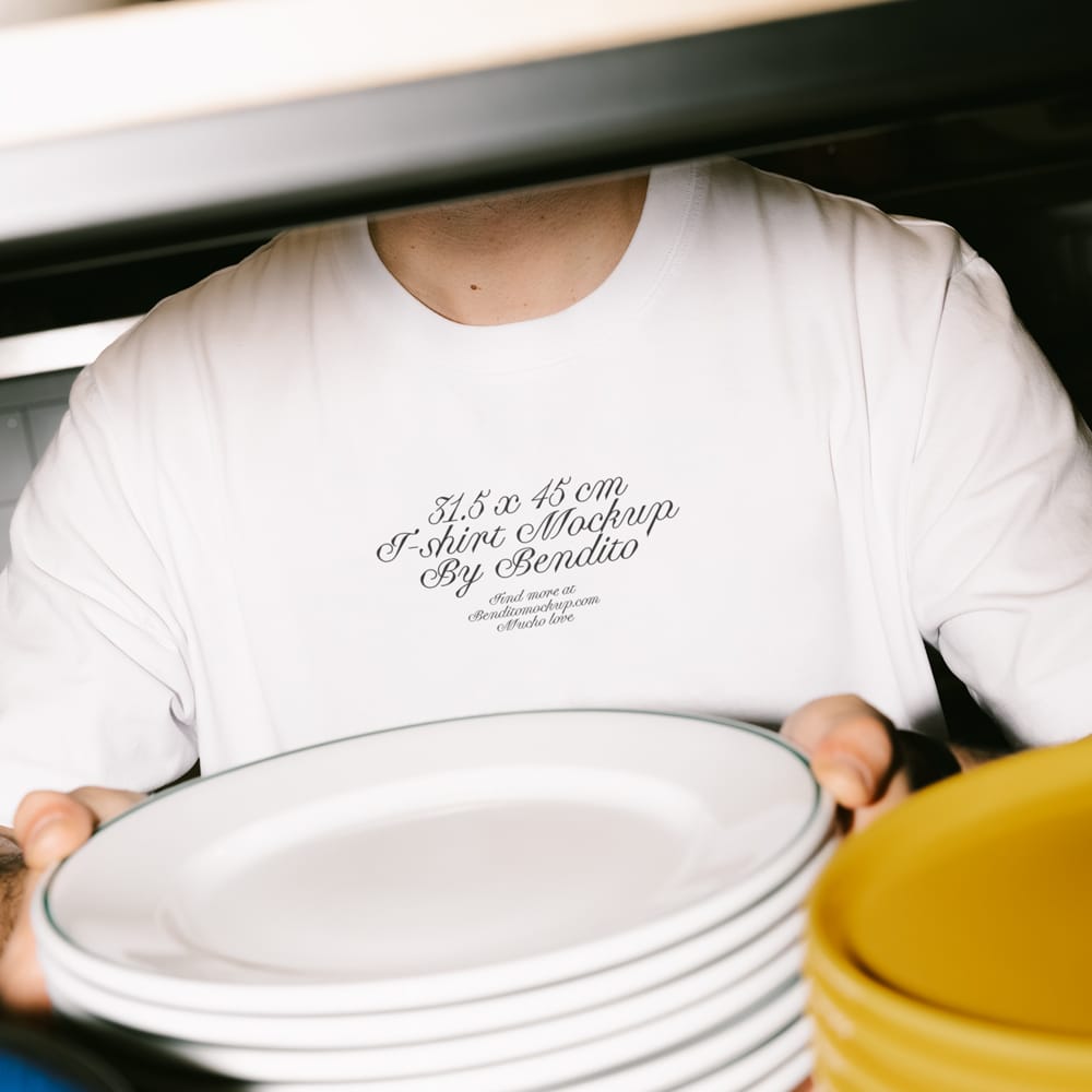 Free High-Quality White Tee Mockup PSD 1 Free High-Quality White Tee Mockup PSD