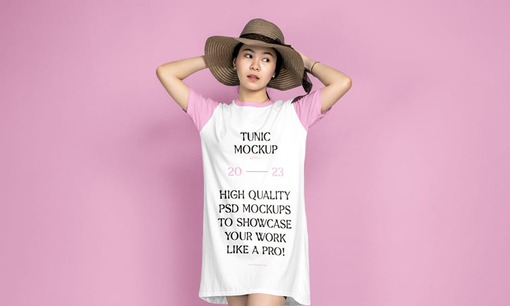 50+ Best Free Clothing Mockups (PSD) for Your Apparel Designs in 2025 10 Free Woman Wearing Tunic Mockup PSD
