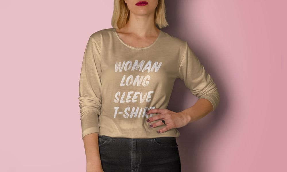 50+ Best Free Clothing Mockups (PSD) for Your Apparel Designs in 2025 14 Woman Long Sleeve T-Shirt Mockup PSD