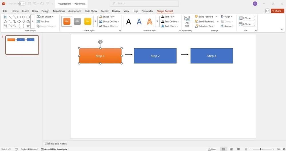 3 Easy Ways To Insert Flowcharts in PowerPoint Slides 6 changing shape format