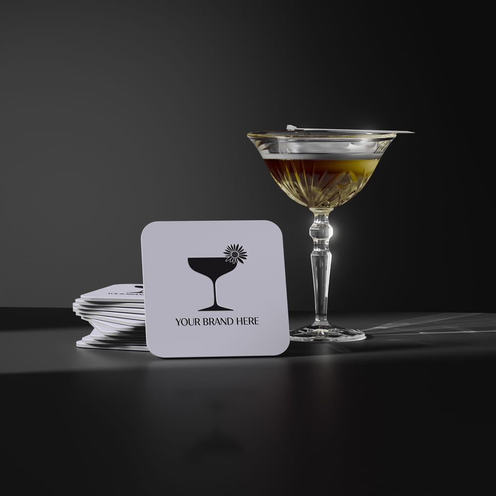 Free Bar Coaster Mockup PSD 1 Free Bar Coaster Mockup PSD