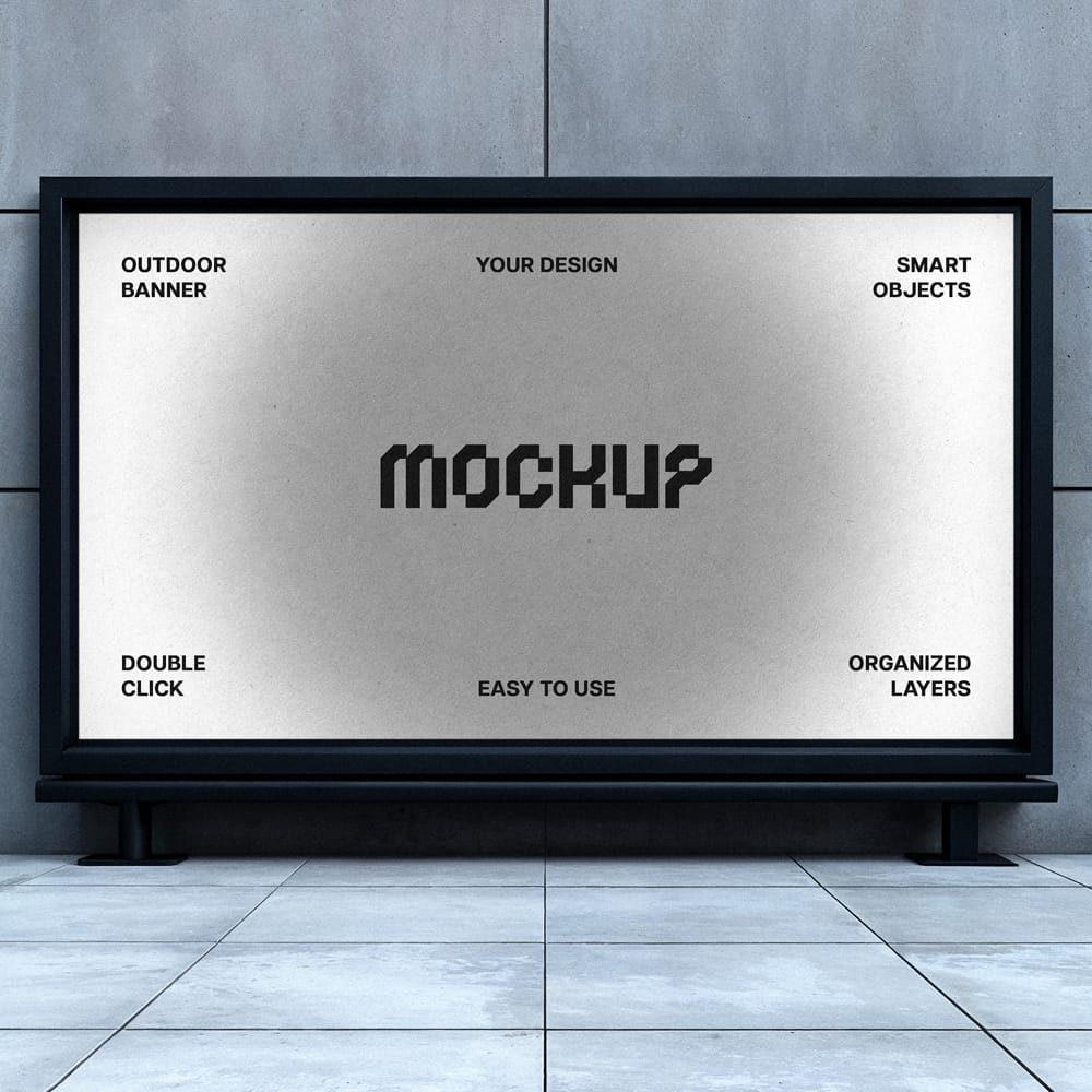 Free Indoor Advertising Banner Mockup PSD 1 Free Indoor Advertising Banner Mockup PSD