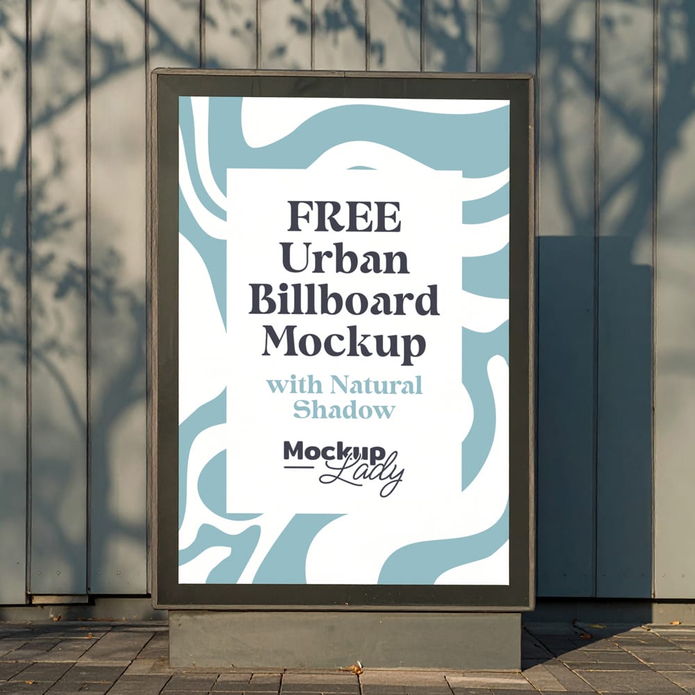 Free Urban Billboard Mockup with Natural Shadow PSD 1 Free Urban Billboard Mockup with Natural Shadow PSD