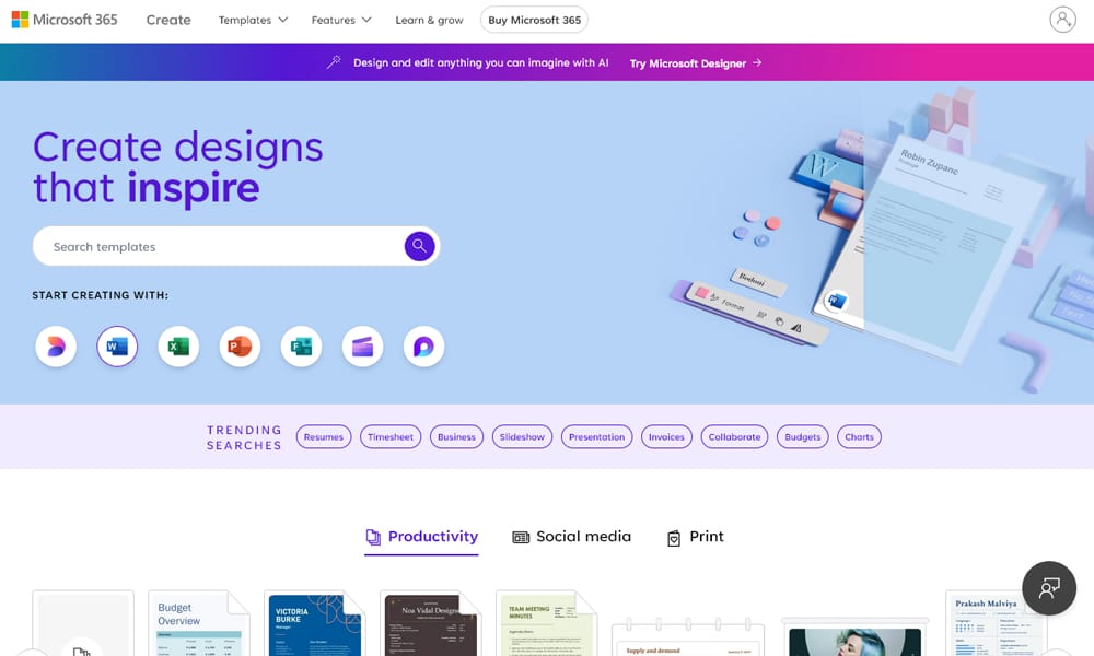 The Best Places to Find Resume Templates Online 10 Microsoft Create