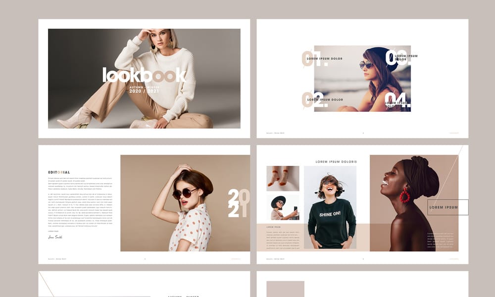 The 50+ Best Free InDesign Portfolio & Lookbook Templates (2025) 12 Minimal Nude Color Fashion Lookbook